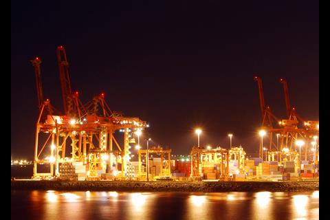 Port at night